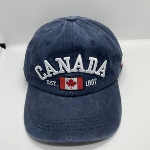 Canada Blue Baseball Cap Embroidered Hat Unisex Adjustable Size